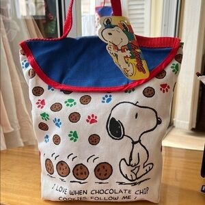 Snoopy Cookie and Paw Print Tote Bag